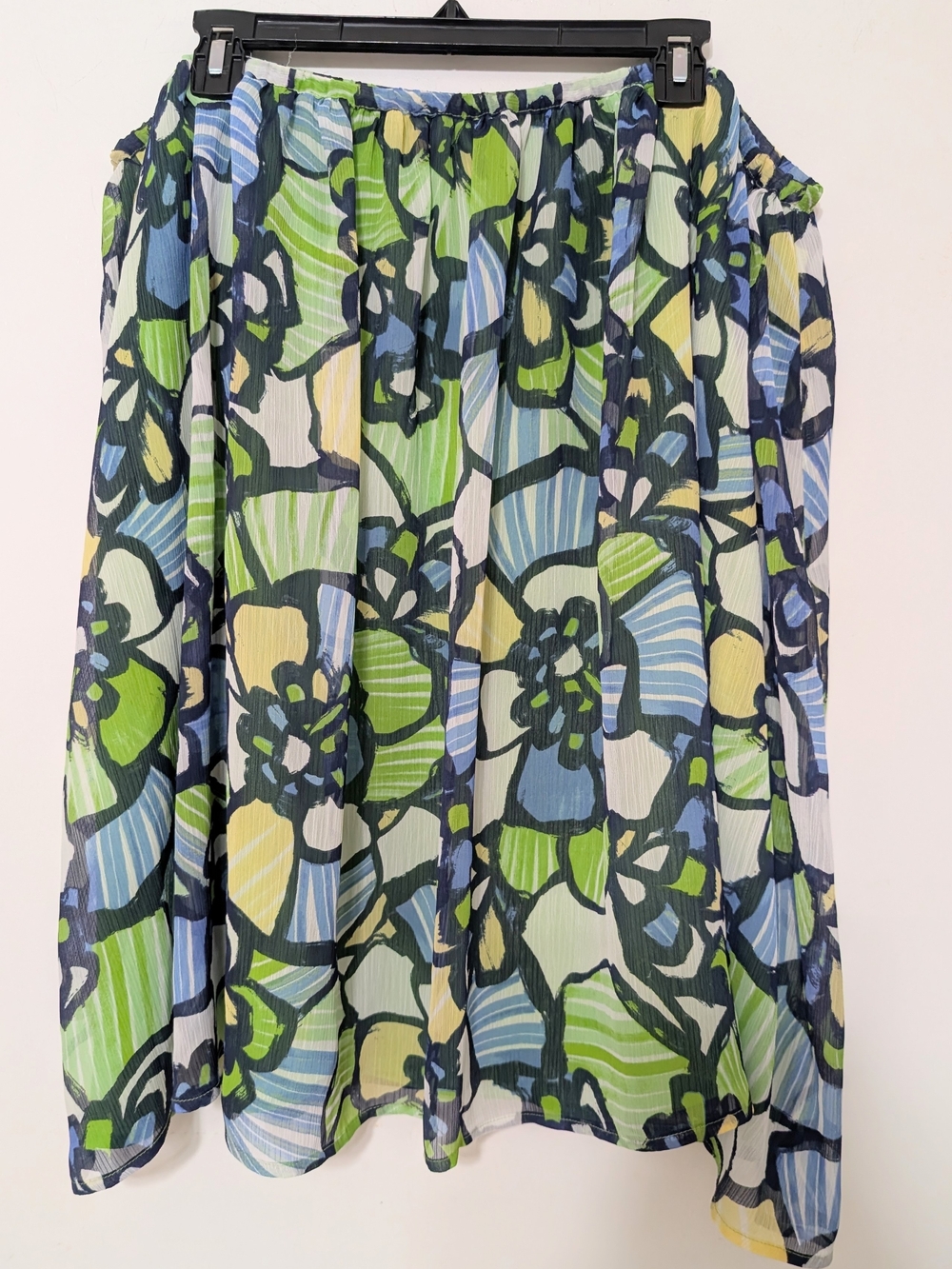 Jaclyn Smith Floral Circle Skirt in Green, Blue & Yellow